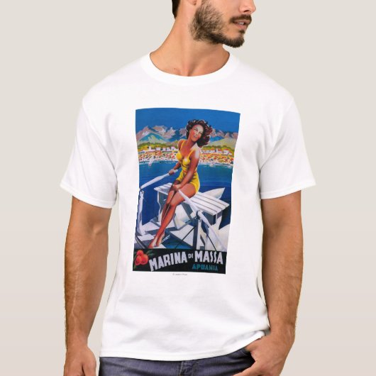 T-shirt Affiche de voyage de marina de Massa (Devant)