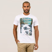 T-shirt Affiche de voyage de Merced River en Californie (Devant entier)