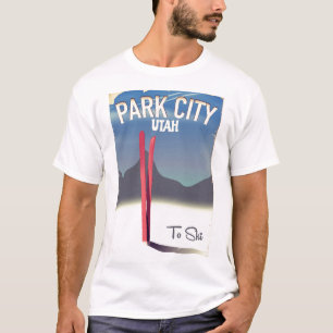 T-shirt Affiche de voyage de ski à Park City dans l'Utah