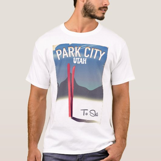 T-shirt affiche de voyage de ski du parc de l'Utah (Devant)