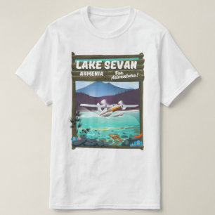 T-shirt Affiche de voyage de style vintage Lac Sevan Armén