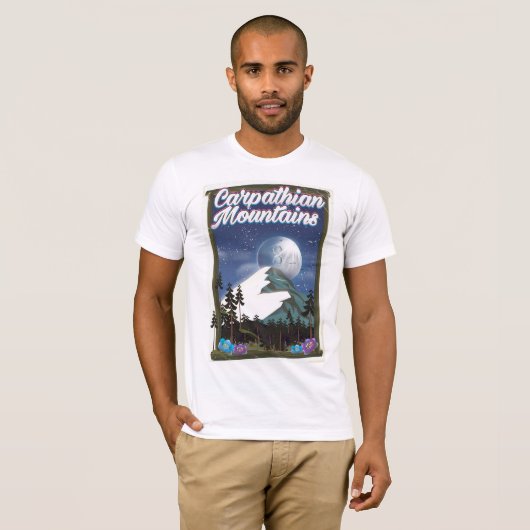 T-shirt Affiche de voyage des Carpates (Devant entier)