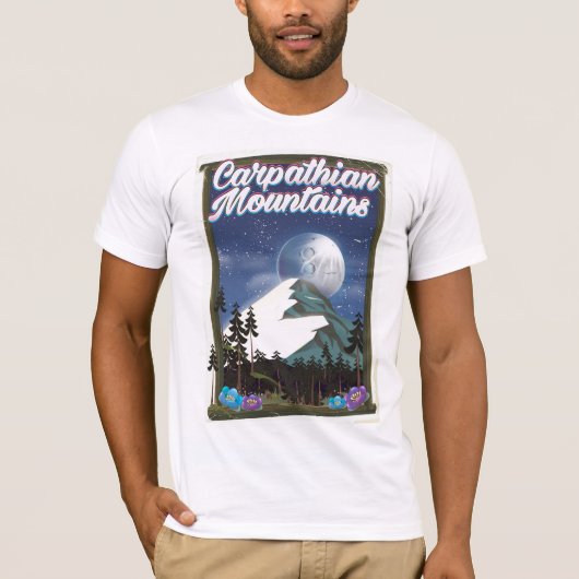 T-shirt Affiche de voyage des Monts Carpates (Devant)