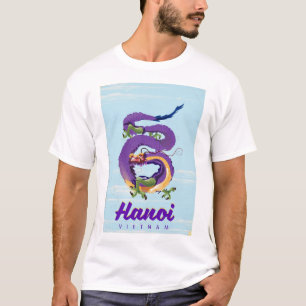 T-shirt affiche de voyage du dragon vintage de Hanoï