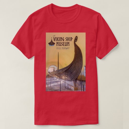 T-shirt Affiche de voyage du musée Viking Ship (Design devant)