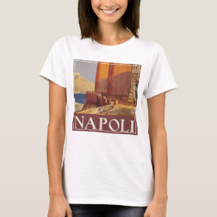 T-shirt Affiche De Voyage Du Vésuve Et De La Baie De Naple