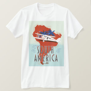 T-shirt Affiche de voyage en Amérique du Sud par avion