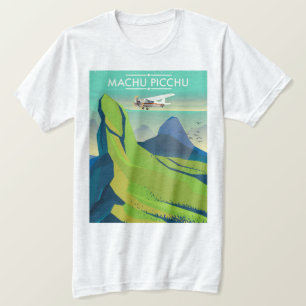 T-shirt affiche de voyage en avion pour Machu Picchu