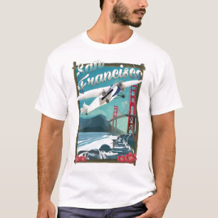 T-shirt Affiche de voyage en avion pour San Francisco