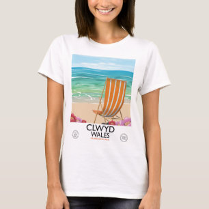 T-shirt Affiche de voyage en bord de mer de Clwyd Wales