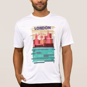 T-shirt Affiche de voyage en ligne d'horizon à Londres.