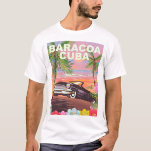T-shirt Affiche de voyage en voiture à Baracoa Cuba