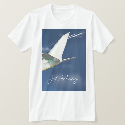 T-shirt Affiche de voyage Jet Away. (Design devant)