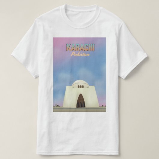 T-shirt Affiche de voyage Karachi Pakistan (Design devant)