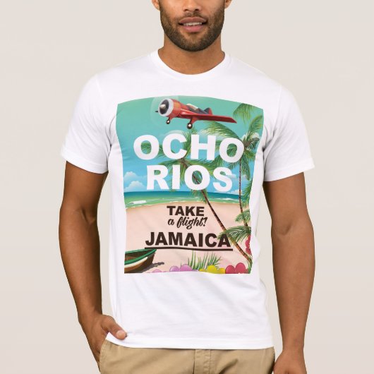 T-shirt affiche de voyage ocho rios jamaïque (Devant)
