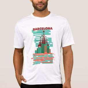 T-shirt Affiche de voyage rétro Barcelone