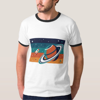 T-shirt Affiche de voyage rétro dans l'espace Planète anne