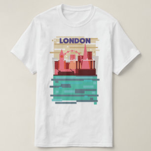 T-shirt Affiche de voyage sur la skyline de Londres.