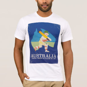 T-shirt Affiche de voyage vintage de cricket australien