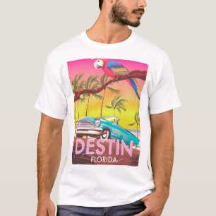 T-shirt Affiche de voyage vintage Destin Floride États-Uni