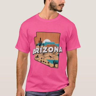 T-shirt Affiche de voyage vintage du désert d'Arizona