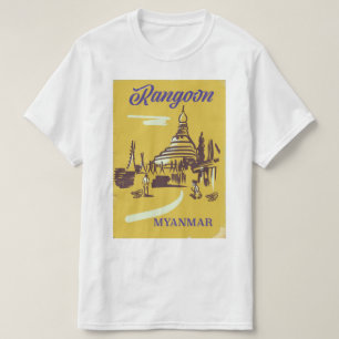 T-shirt Affiche de voyage vintage Rangoon Myanmar