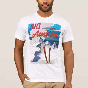 T-shirt Affiche de voyage vintage Ski Autriche