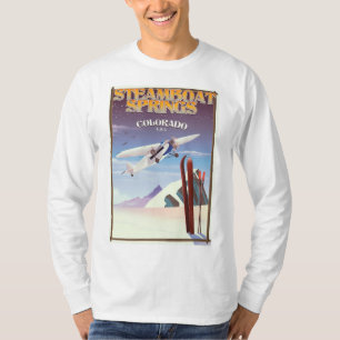 T-shirt Affiche de voyage vintage Steamboat Springs colora