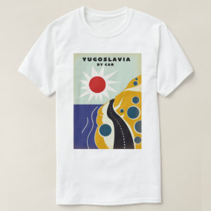 T-shirt Affiche de voyage vintage Yougoslavie en voiture