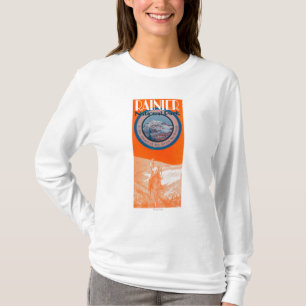 T-shirt Affiche du mont Rainier - équitation