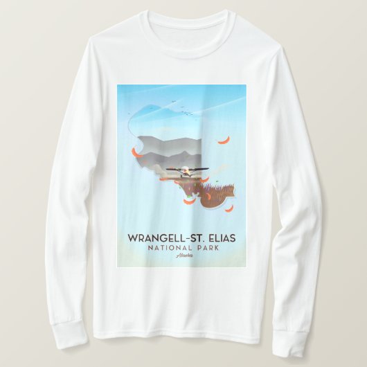 T-shirt Affiche du parc national Wrangell-St. Elias en Ala (Design devant)
