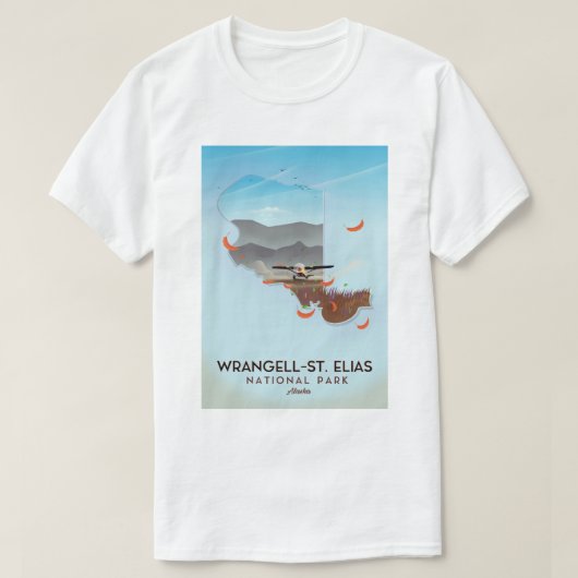 T-shirt Affiche du parc national Wrangell-St. Elias en Ala (Design devant)