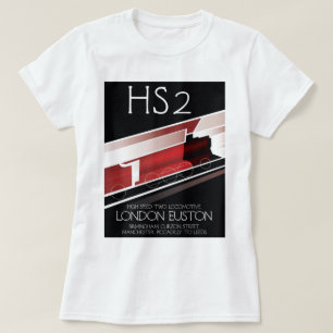 T-shirt affiche du train vintage HS2,