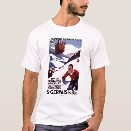T-shirt Affiche ferroviaire de promo de funiculaire de (Devant)