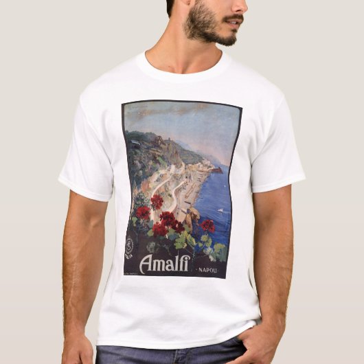 T-shirt Affiche italienne vintage de voyage d'Amalfi (Devant)
