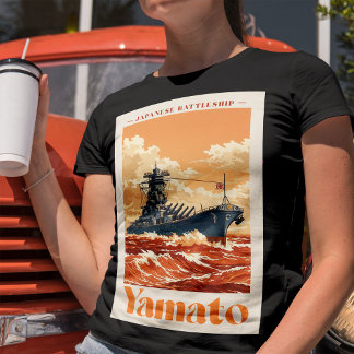 T-shirt Affiche maritime vintage du cuirassé japonais Yama