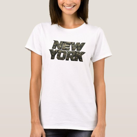 T-shirt Affiche NEW YORK jaune vif (Devant)