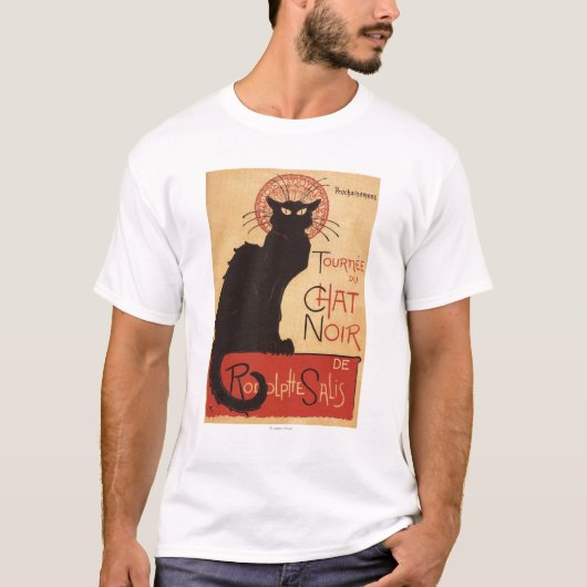 T-shirt Affiche Noir de promo de chat noir de troupe de (Devant)