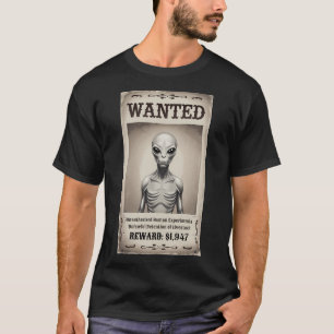 T-shirt Affiche recherchée d'Ufo vintage - Criminel extrat