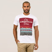 T-shirt Affiche Rétro Diner Américain (Devant entier)