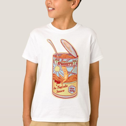 T-shirt Affiche Spaghetti Can Retro (Devant)