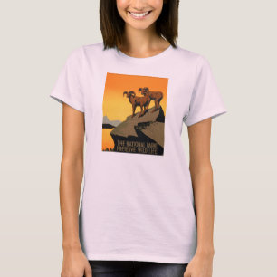 T-shirt Affiche vintage de faune de conserve