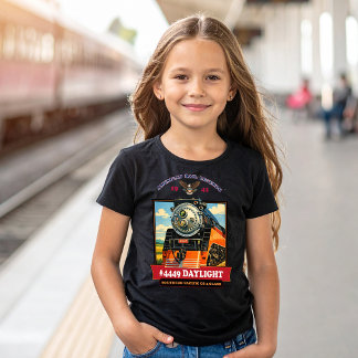 T-shirt Affiche Vintage de la Locomotive à Vapeur de Jour