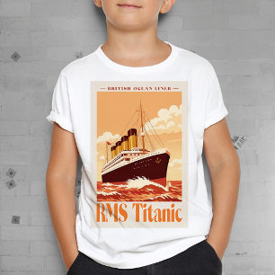 T-shirt Affiche vintage RMS Titanic. Art rétro de paquebot
