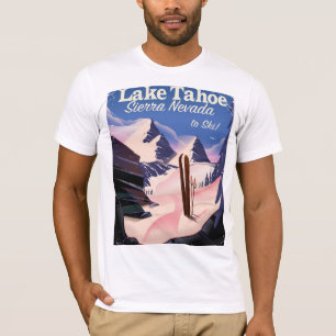 T-shirt Affiche vintage ski Lake Tahoe sierra nevada