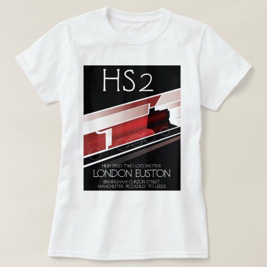T-shirt Affiche vintage train HS2, (Design devant)