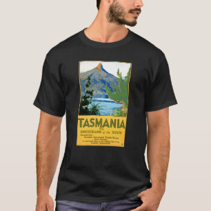 T-shirt Affiche Vintage voyage de Tasmanie restaurée
