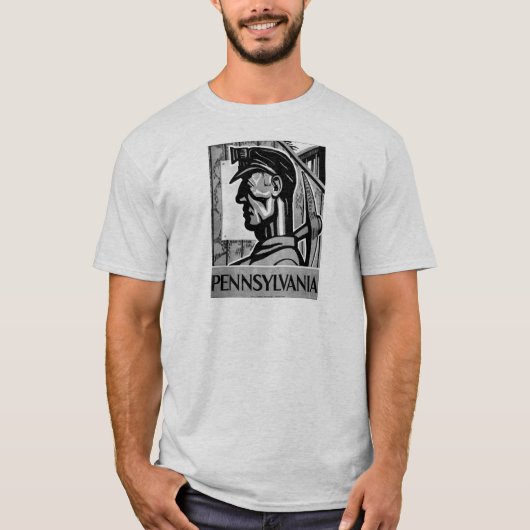 T-shirt Affiche WPA 1938 de charbon de la Pennsylvanie (Devant)