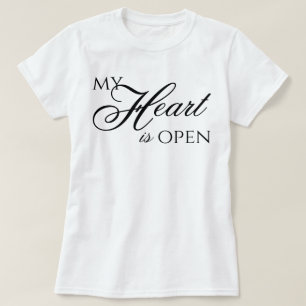 T-shirt affirmation de script esthétique "Mon cœur est ouv