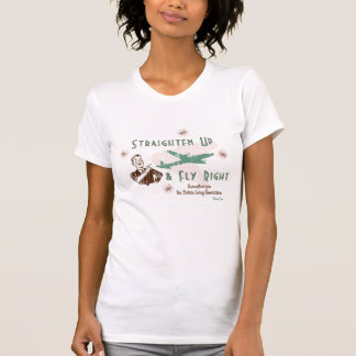 T-shirt affligé droit de rétro 'mouche"